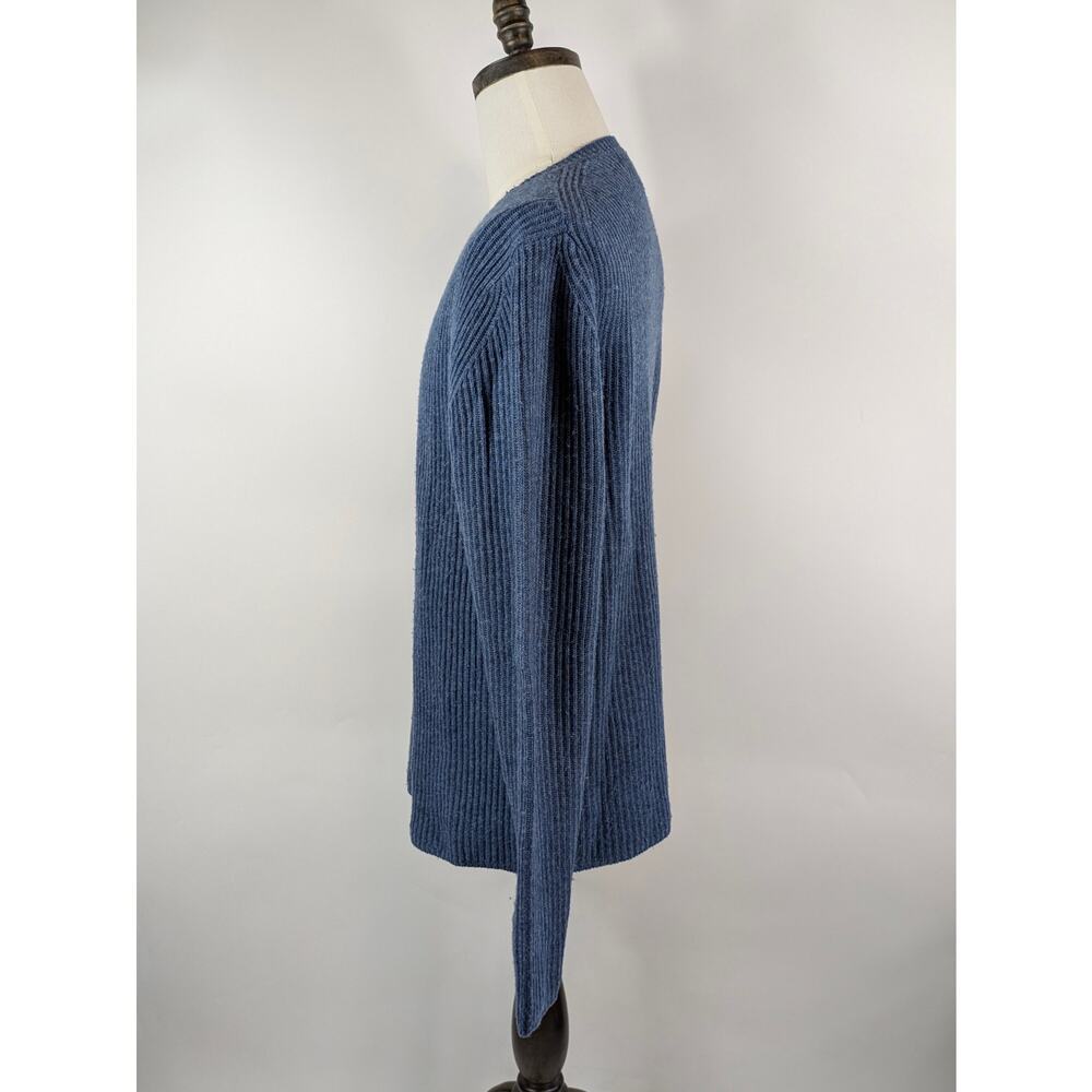 Banana Republic Mens L Sweater 100% Fine Merino Wool Blue Long Sleeve Pullover - Picture 2 of 8